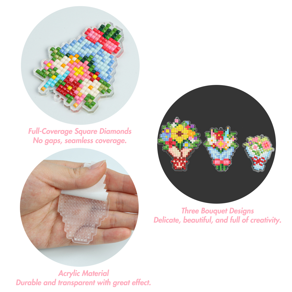 FOREVER YOUNG 3PCS Bouquet Acr - Resin Art And Craft ulasan dan harga
